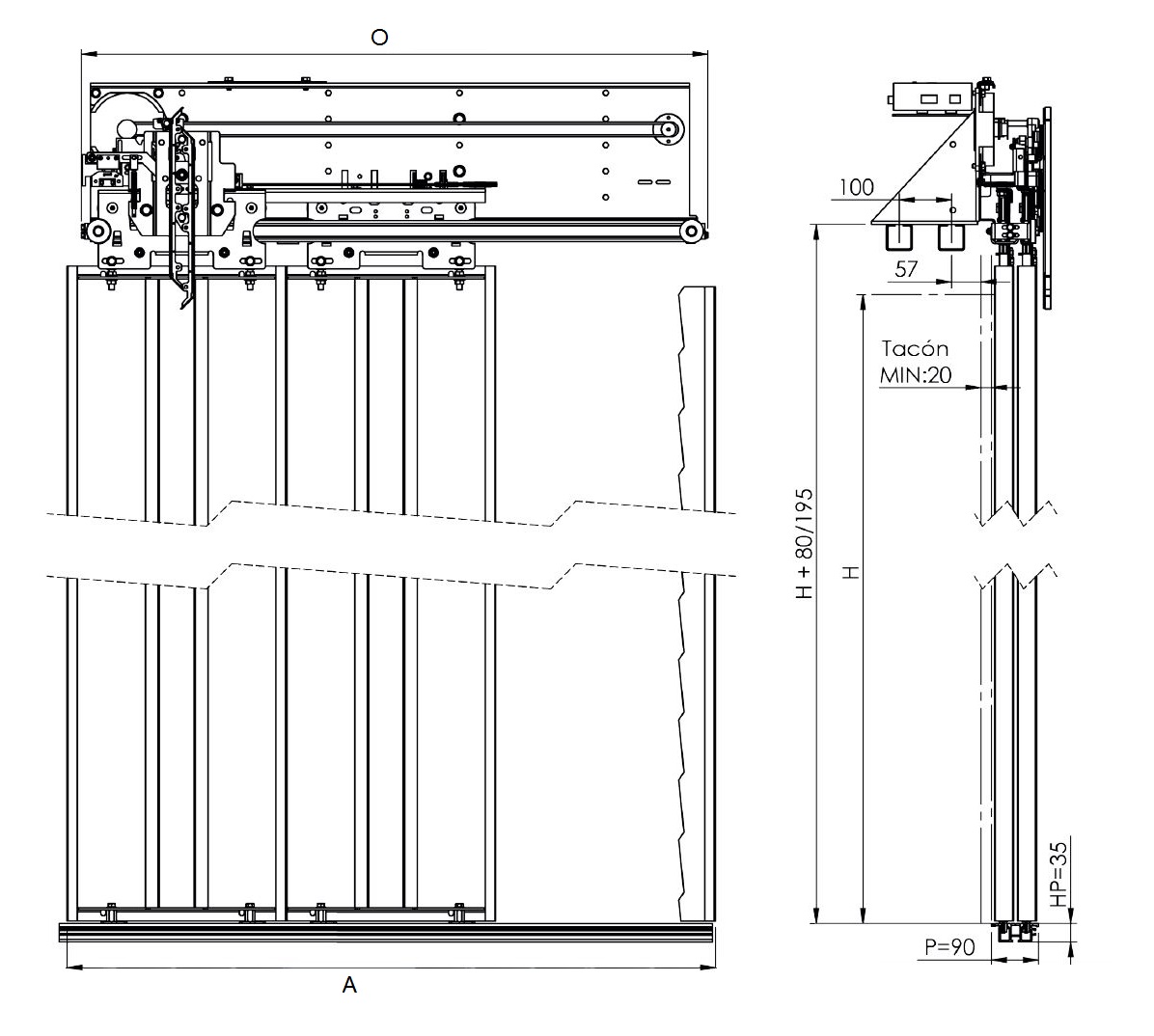 Mechanical and electrical components for vertical installations